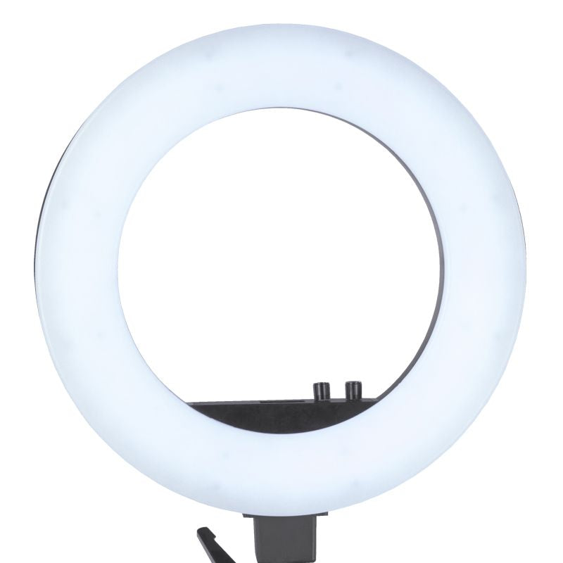 ActiveShop Ring Light 18" 48W LED with Tripod Black - arranged with the included components on a white background