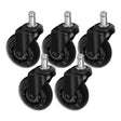 ActiveShop Roll Speed Stool Wheels Replacement Black Press-On Set - replacement stool component shown in close-up on a white background