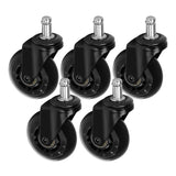 ActiveShop Roll Speed Stool Wheels Replacement Black Press-On Set - replacement stool component shown in close-up on a white background