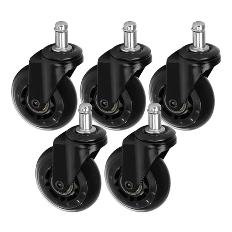 ActiveShop Roll Speed Stool Wheels Replacement Black Press-On Set - replacement stool component shown in close-up on a white background