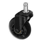ActiveShop Roll Speed Stool Wheels Replacement Black Press-On Set - replacement stool component shown in close-up on a white background