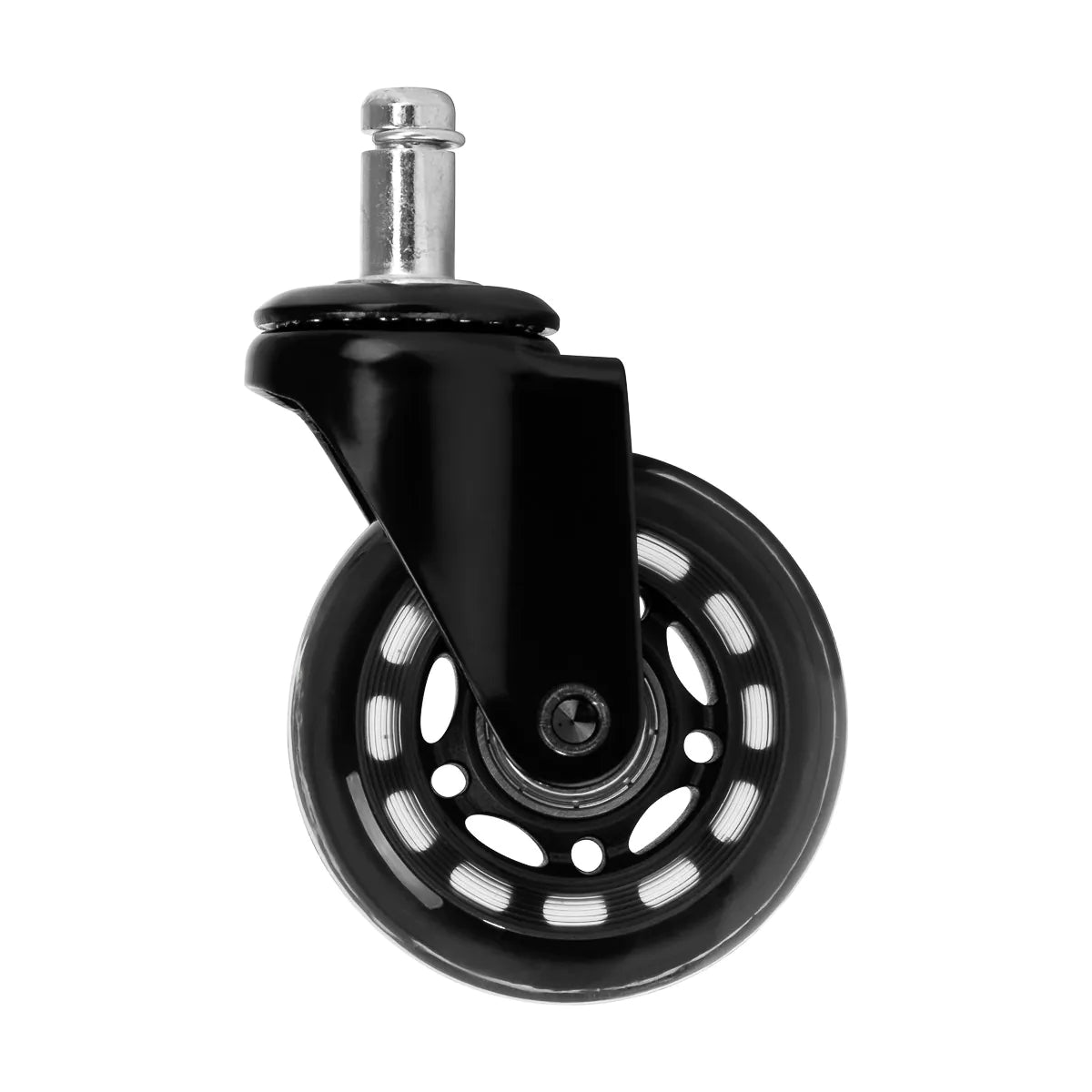 ActiveShop Roll Speed Stool Wheels Replacement Black Press-On Set - replacement stool component shown in close-up on a white background