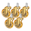 ActiveShop Roll Speed Stool Wheels Replacement Gold Press-On Set - replacement stool component shown in close-up on a white background