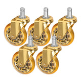 ActiveShop Roll Speed Stool Wheels Replacement Gold Press-On Set - replacement stool component shown in close-up on a white background