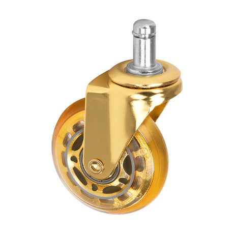 ActiveShop Roll Speed Stool Wheels Replacement Gold Press-On Set - replacement stool component shown in close-up on a white background