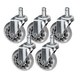 ActiveShop Roll Speed Stool Wheels Replacement Silver Press-On Set - replacement stool component shown in close-up on a white background