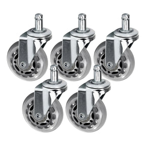 ActiveShop Roll Speed Stool Wheels Replacement Silver Press-On Set - replacement stool component shown in close-up on a white background