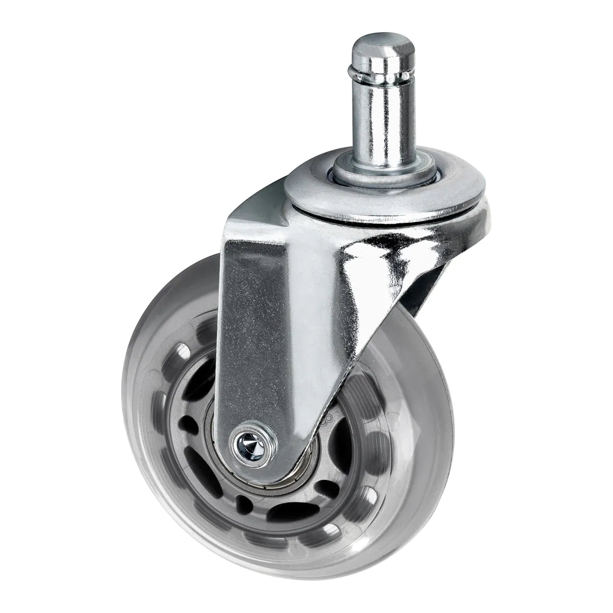 ActiveShop Roll Speed Stool Wheels Replacement Silver Press-On Set - replacement stool component shown in close-up on a white background