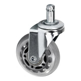 ActiveShop Roll Speed Stool Wheels Replacement Silver Press-On Set - replacement stool component shown in close-up on a white background