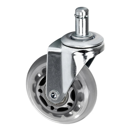 ActiveShop Roll Speed Stool Wheels Replacement Silver Press-On Set - replacement stool component shown in close-up on a white background