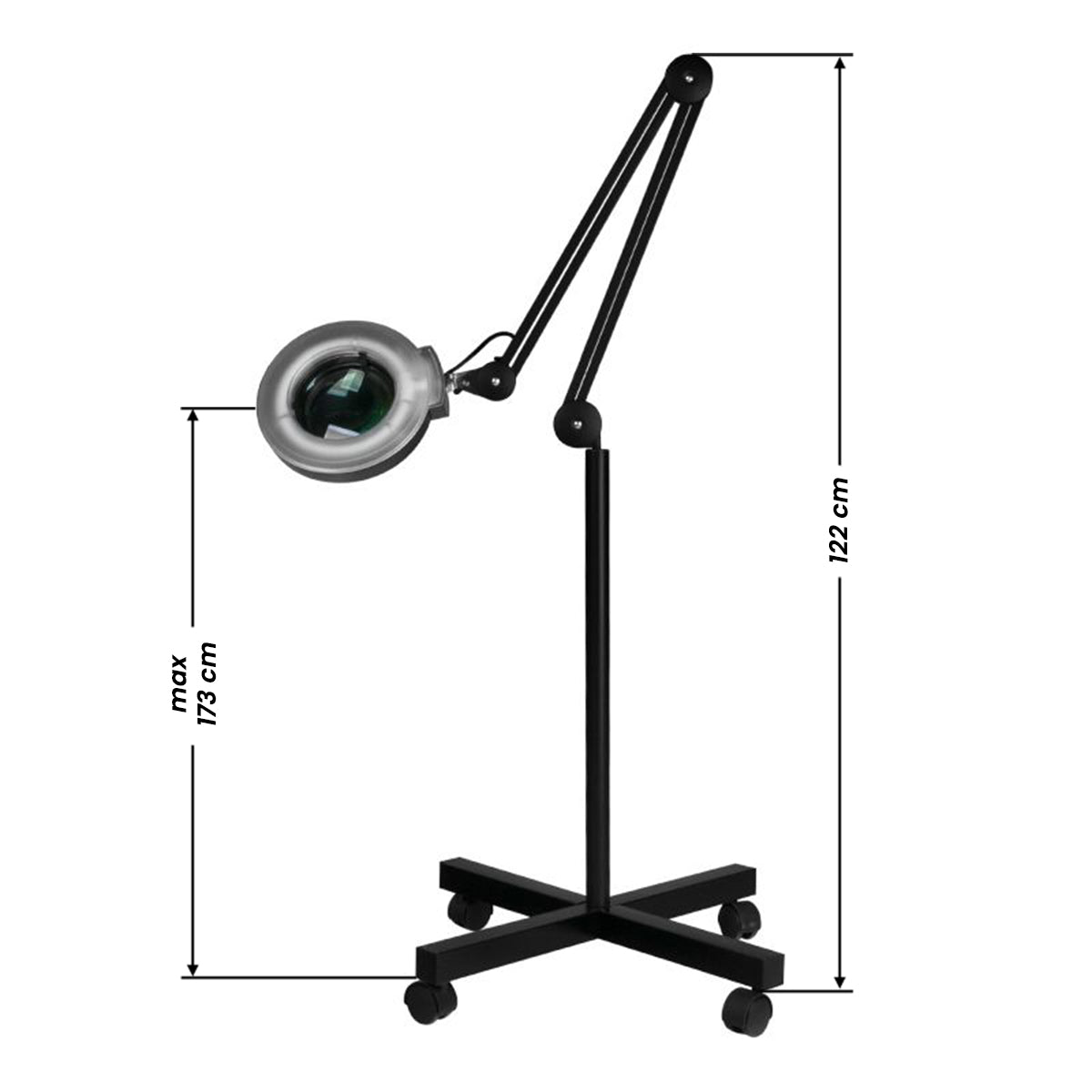 ActiveShop S4 5 Diopter Magnifying Lamp with Tripod Black - main unit with included components on a white background