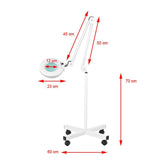 ActiveShop S4 Magnifier Lamp + Tripod - dimensions and measurements shown
