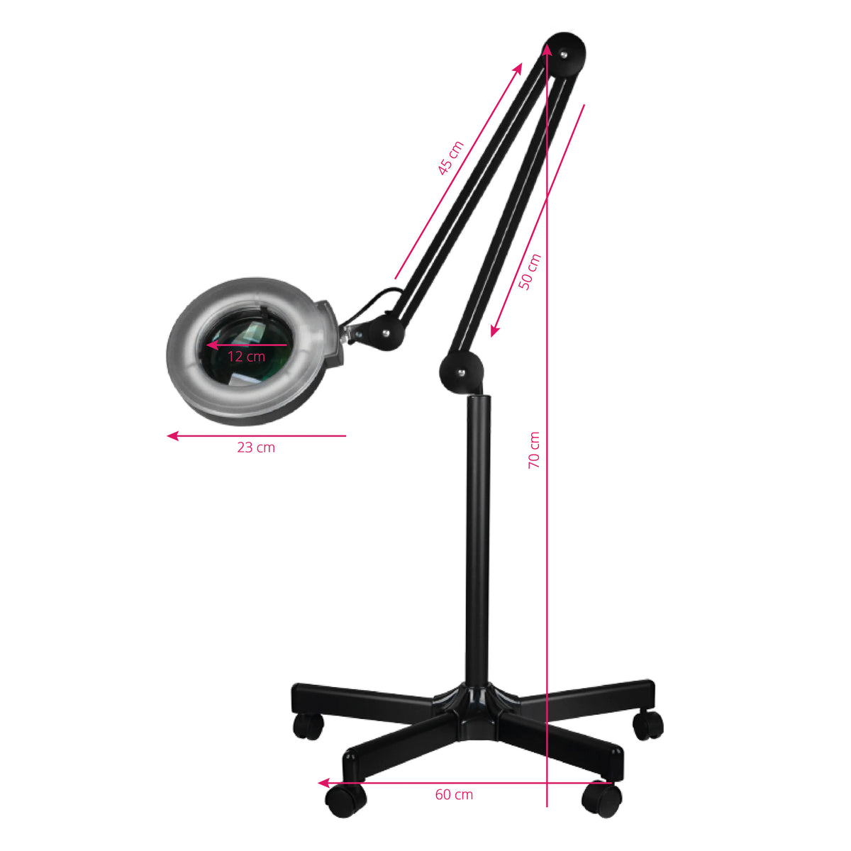 ActiveShop S5 LED Magnifier Lamp With Tripod & Light Intensity Adjustment White - device housing and functional components shown on a white background