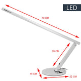 ActiveShop Slim Aluminium LED Desk Lamp - dimensions and measurements shown