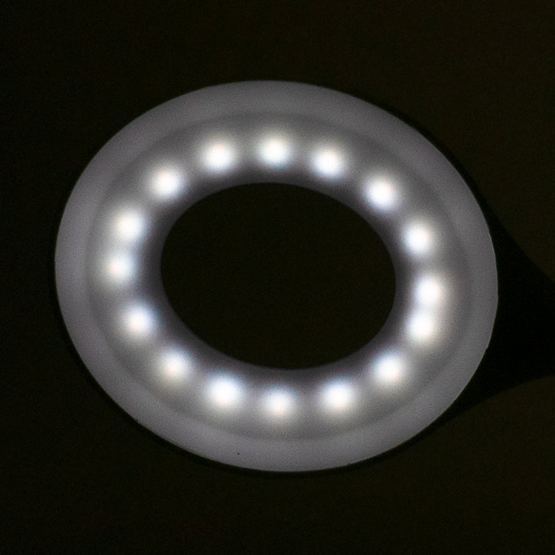 ActiveShop Snake LED Ring Desk Lamp White - LED task lamp showing its adjustable construction and controls
