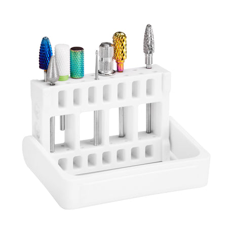 ActiveShop Stand for Exo Nail Drill Bits - arranged with the included components on a white background