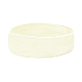 ActiveShop Terry Cosmetic Headband Creamy - arranged with the included components on a white background