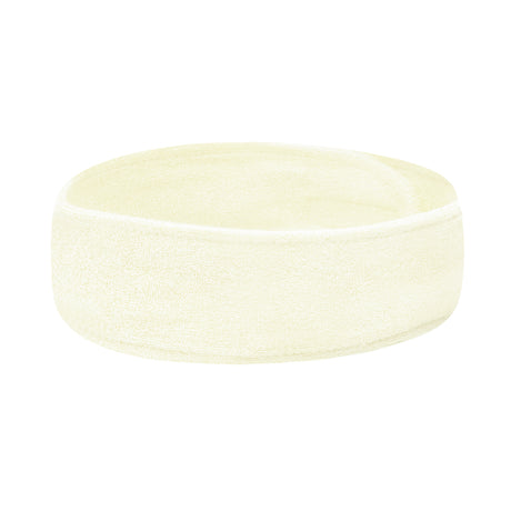 ActiveShop Terry Cosmetic Headband Creamy - arranged with the included components on a white background