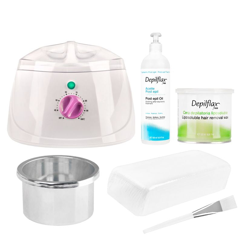 ActiveShop Tulip Waxing Kit - arranged with the included components on a white background