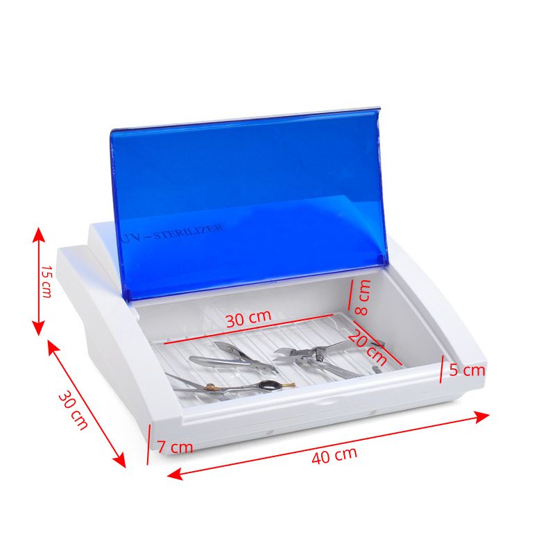 ActiveShop UV-C Tool Steriliser Blue - device housing and functional components shown on a white background
