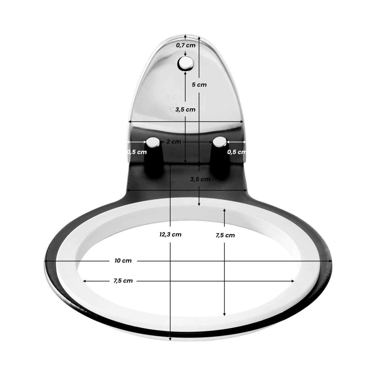 ActiveShop Wall-Mounted Hair Dryer Holder Q96 Black - styling tool shown on a white background