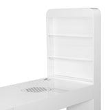 ActiveShop White Beauty Desk 310 with Built-In Absorber Left - displayed in a professional treatment-room setting