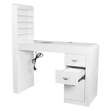ActiveShop White Beauty Desk 310 with Built-In Absorber Right - front view showing the storage and construction details
