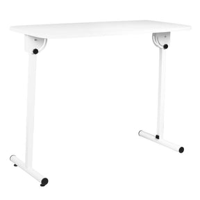 ActiveShop White Portable Folding Desk - front view showing the storage and construction details