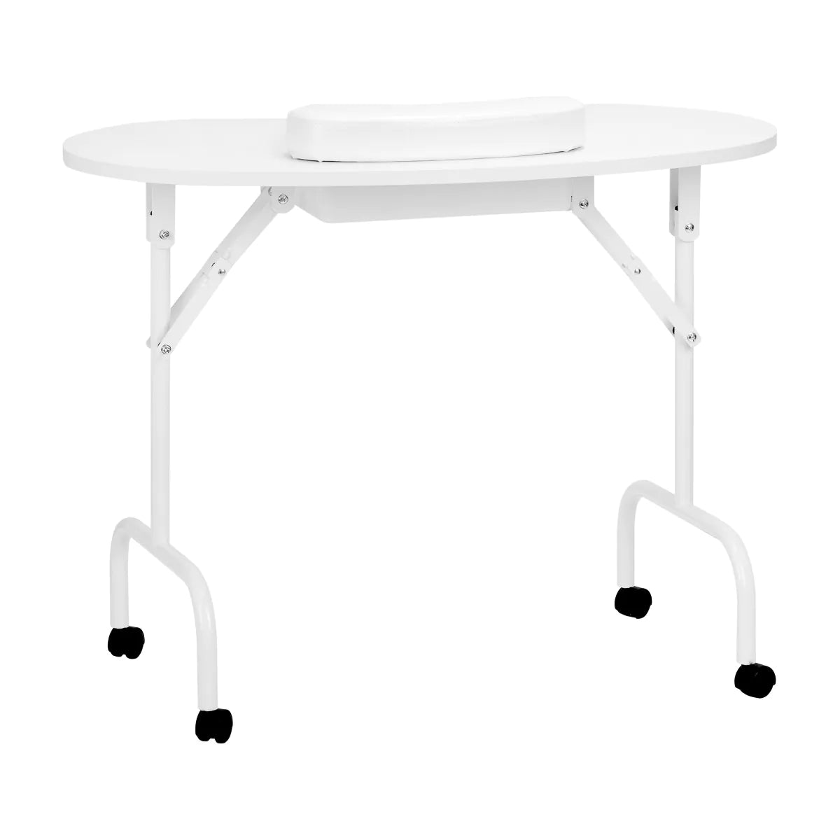 ActiveShop White Portable Folding Desk 4031 + Travel Bag - front view showing the storage and construction details