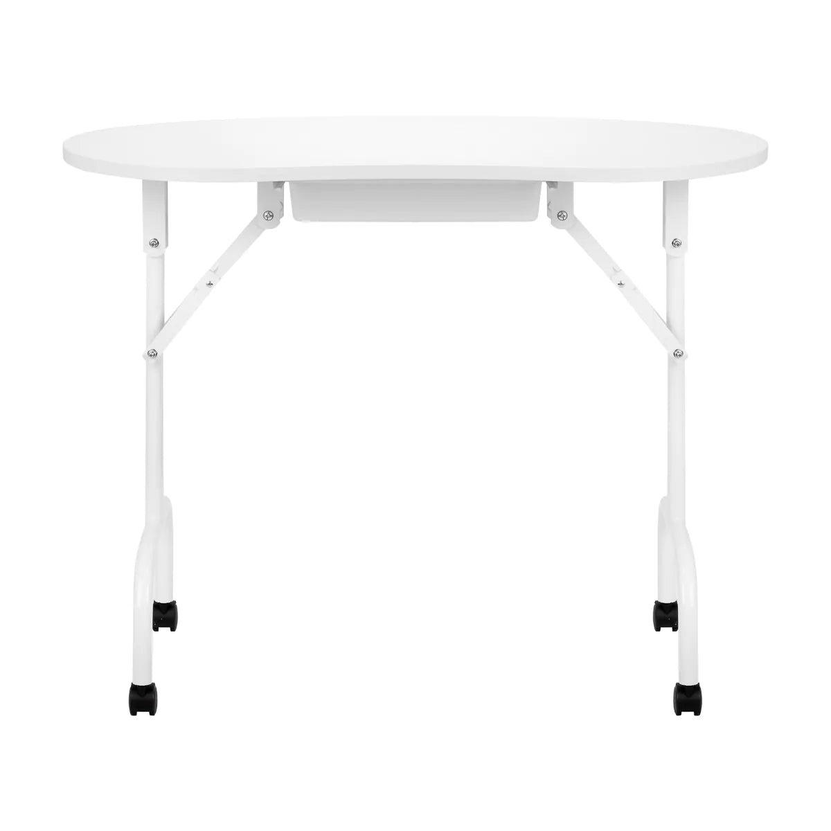 ActiveShop White Portable Folding Desk 4031 + Travel Bag - front view showing the storage and construction details