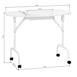 ActiveShop White Portable Folding Desk 4031 + Travel Bag - front view showing the storage and construction details