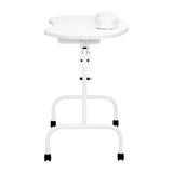 ActiveShop White Portable Folding Desk 4031 + Travel Bag - front view showing the storage and construction details