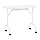 ActiveShop White Portable Folding Desk 4031 + Travel Bag - front view showing the storage and construction details