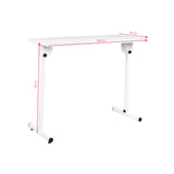 ActiveShop White Portable Folding Desk - front view showing the storage and construction details