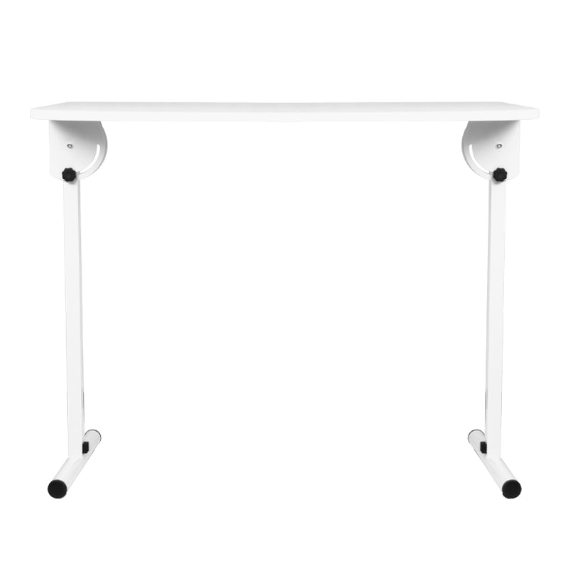 ActiveShop White Portable Folding Desk - front view showing the storage and construction details
