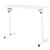 ActiveShop White Portable Folding Desk - front view showing the storage and construction details