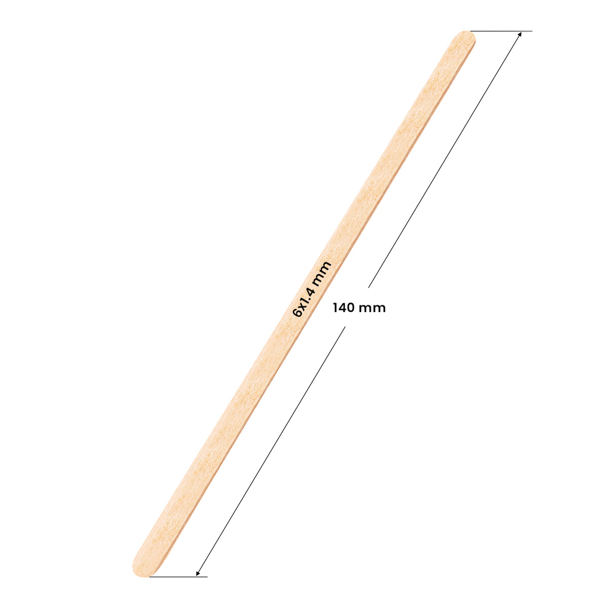 ActiveShop Wooden Spatula Small 140 × 6 × 1.4mm - 150 pcs - isolated on a white background