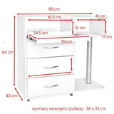 ActiveShop Y-300 White Podiatry Unit Set Max Complete Bundle - dimensions and measurements shown
