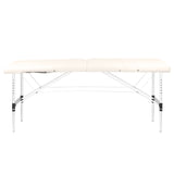ActivFizjo Aluminium Folding Massage Table Comfort 2 Segments Cream & Silver - full product view on a white background