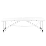 ActivFizjo Aluminium Folding Massage Table Comfort 2 Segments White & Silver - full product view on a white background