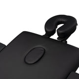 ActivFizjo Aluminium Folding Massage Table Comfort 3 Segments Black & Silver - displayed in a professional treatment-room setting