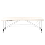 ActivFizjo Aluminium Folding Massage Table Comfort 3 Segments Cream & Silver - full product view on a white background