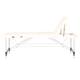 ActivFizjo Aluminium Folding Massage Table Comfort 3 Segments Cream & Silver - full product view on a white background