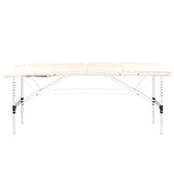 ActivFizjo Aluminium Folding Massage Table Comfort 3 Segments Cream & Silver - full product view on a white background