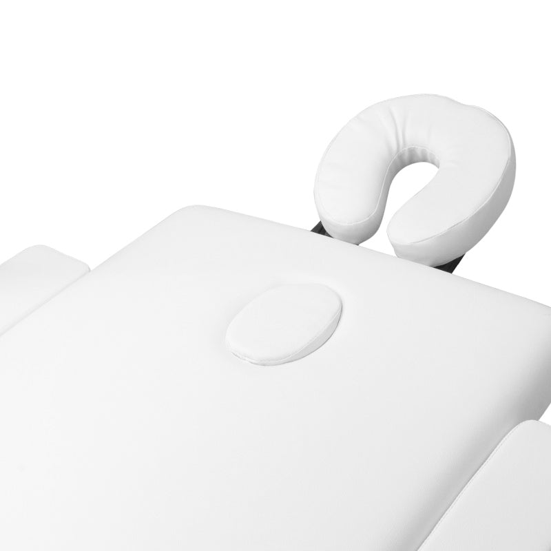 ActivFizjo Aluminium Folding Massage Table Comfort 3 Segments White & Silver - full product view on a white background