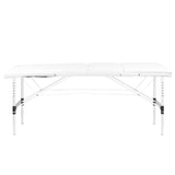 ActivFizjo Aluminium Folding Massage Table Comfort 3 Segments White & Silver - full product view on a white background