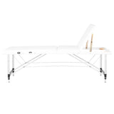 ActivFizjo Aluminium Folding Massage Table Comfort 3 Segments White & Silver - full product view on a white background