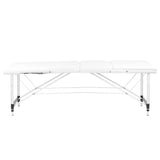 ActivFizjo Aluminium Folding Massage Table Comfort 3 Segments White & Silver - full product view on a white background