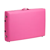ActivFizjo Wooden Folding Massage Table Comfort Lux 2-Sections Pink - full product view on a white background