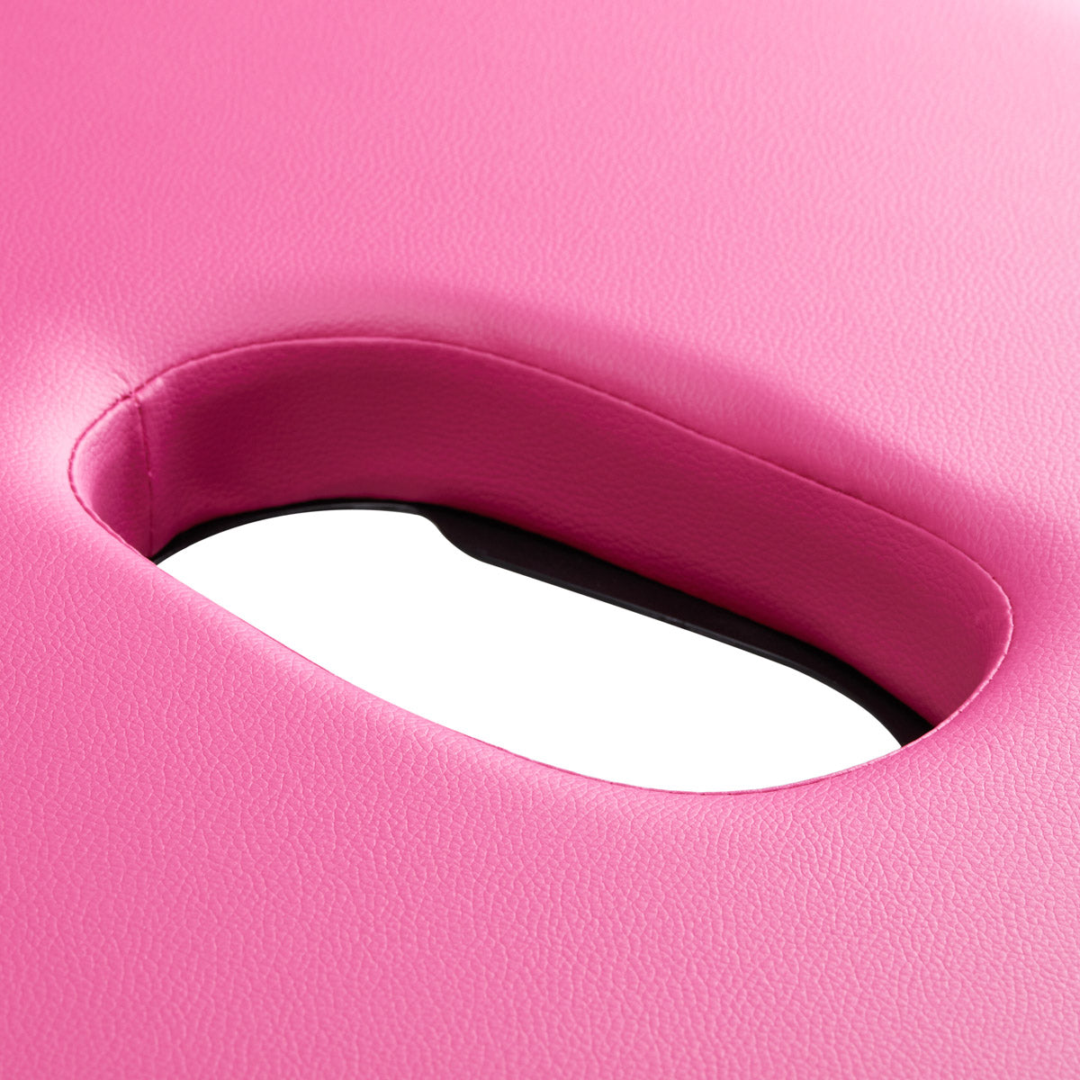 ActivFizjo Wooden Folding Massage Table Comfort Lux 2-Sections Pink - close-up of the upholstery and construction details